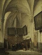 Johannes Bosboom The vestry of St. Stevens Church in Nijmegen oil painting on canvas